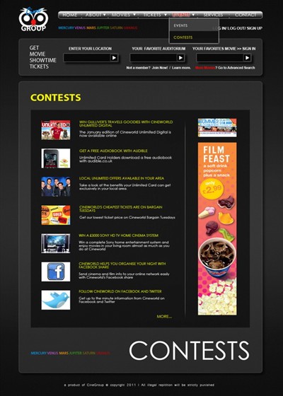 Cinegroup: web desin