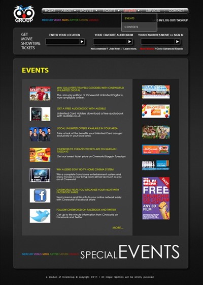 Cinegroup: web desin