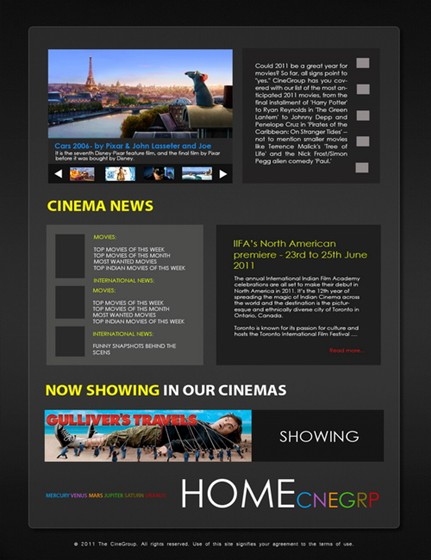 Cinegroup: web desin
