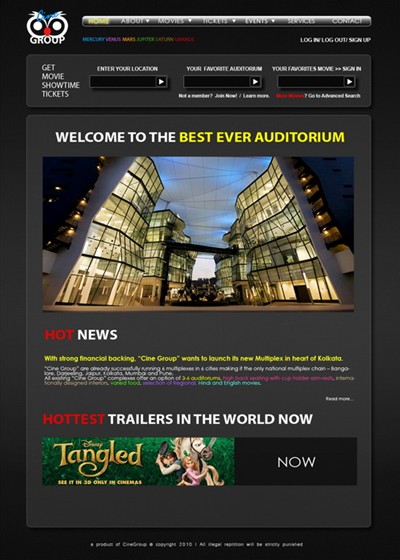 Cinegroup: web desin