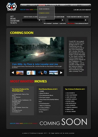 Cinegroup: web desin