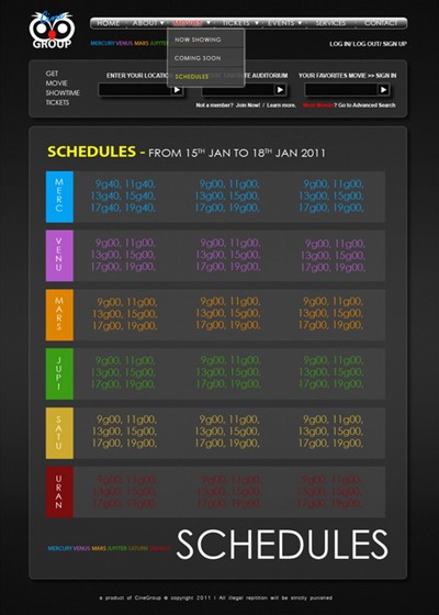 Cinegroup: web desin