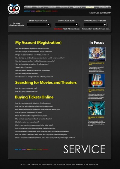 Cinegroup: web desin